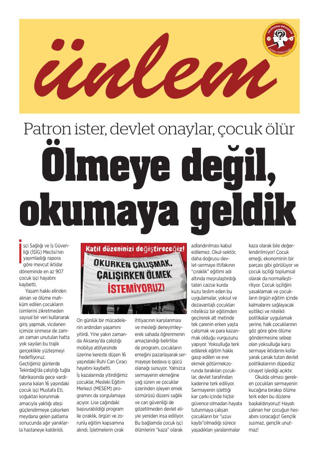 Sayı 1 kapağı