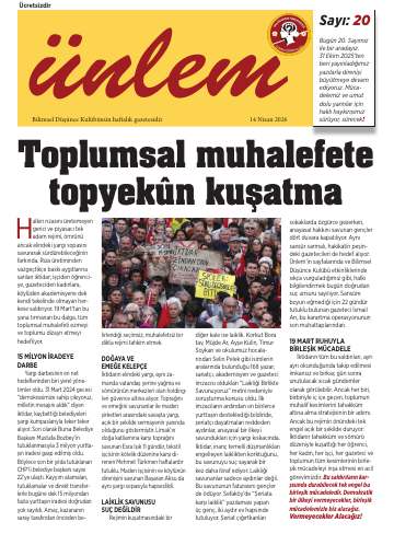 Sayı 20 kapağı